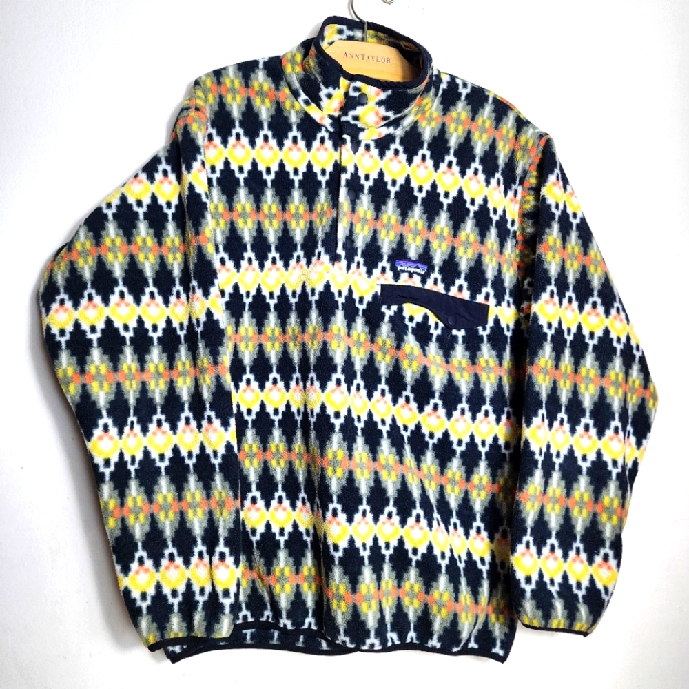 PATAGONIA Synchilla Snap T fleece Aztec 1/4 snap Sweater Pullover Size Men's M